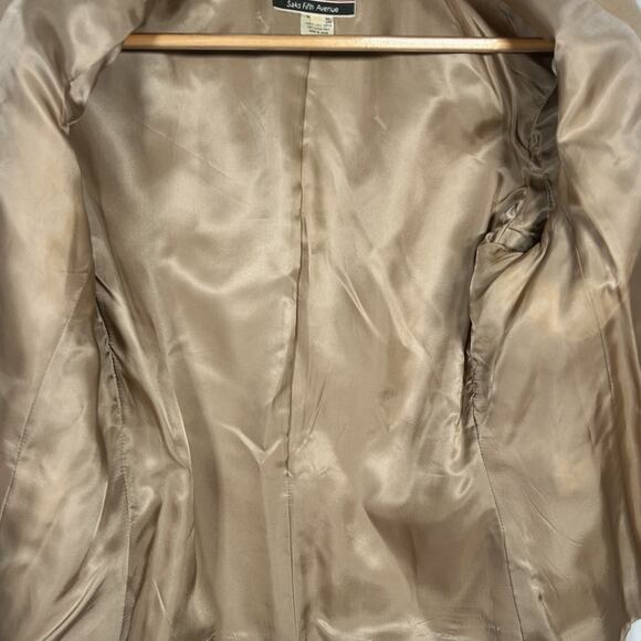 Saks Fifth Avenue Camel Wool Blazer Made in Japan Size 12 - Picture 5 of 7